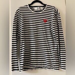 Comme des garçon play striped T-shirt Large